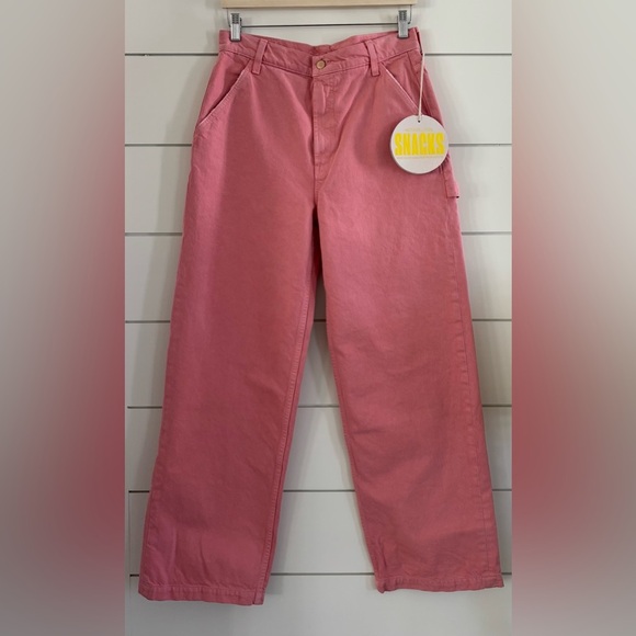MOTHER Denim - “SNACKS” by MOTHER  Pink High Rise Wide Leg Jeans NWT